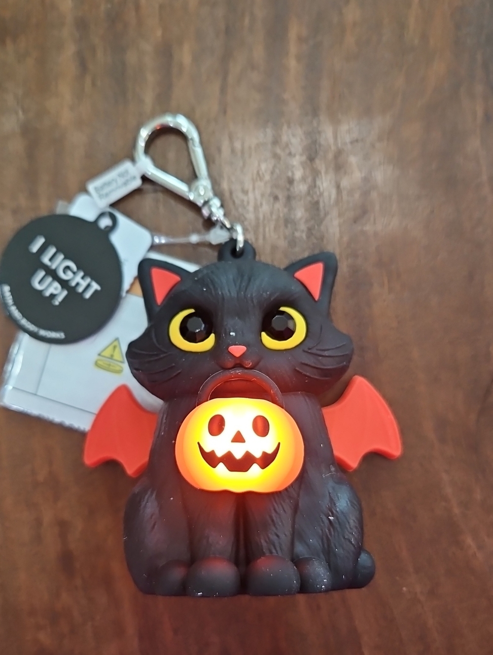 B&BW Black Vampire Kitty Cat Halloween Light Up Pocketbac Holder NEW